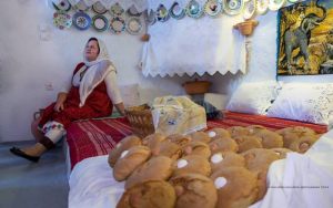 Anastasoula Mpoli traditional singer of Archangelos Rhodes... she is singing in Serafi nostos-home. It took place during the workshop: "Traditional wedding's sweet melekouni and bread of the Archangelos village".